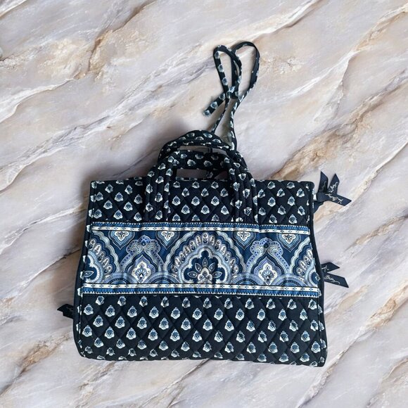 VERA BRADLEY Vintage Nantucket Navy Travel Makeup Case - Picture 1 of 7